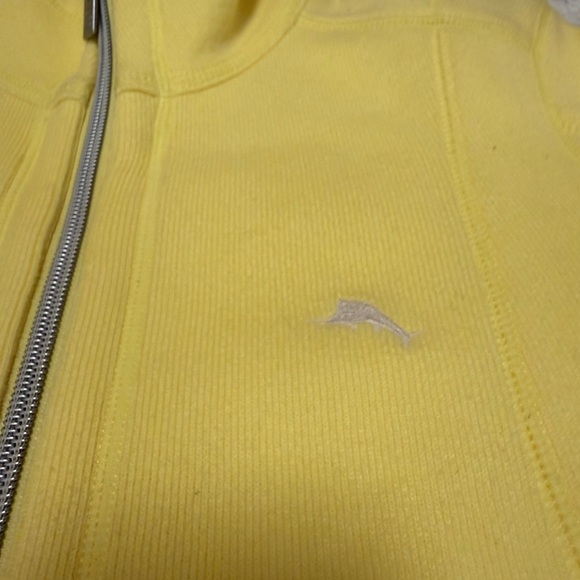 Tommy Bahama yellow women’s zip up sweater , XS. Perfect condition! - Picture 3 of 6